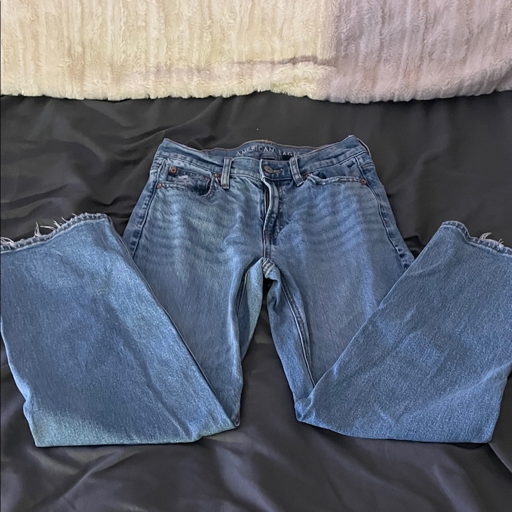 American Eagle Outfitters Women's Classic Blue Strigid Leg Jeans